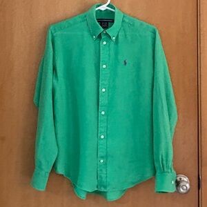 Ralph Lauren Vibrant Green Casual Button Down Shirt